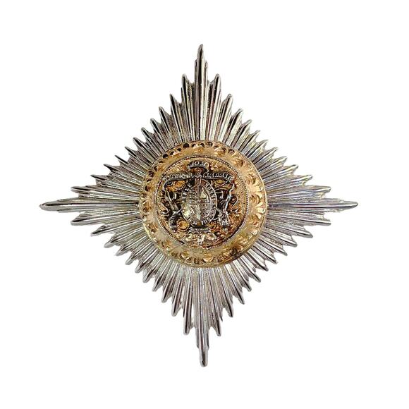 1960s Accessocraft NYC Silver & Gold Plate Military Style Diamond Shape Brooch - Picture 1 of 3